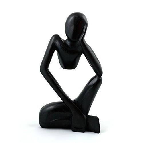 福袋 Handcrafted Handmade Wooden Statue Sculpture Abstract 30cm COLLECTION G6 - (Black) Art%ダブルクォーテ%Thinking (Black) Decor Home Man%ダブルクォーテ% オブジェ、置き物