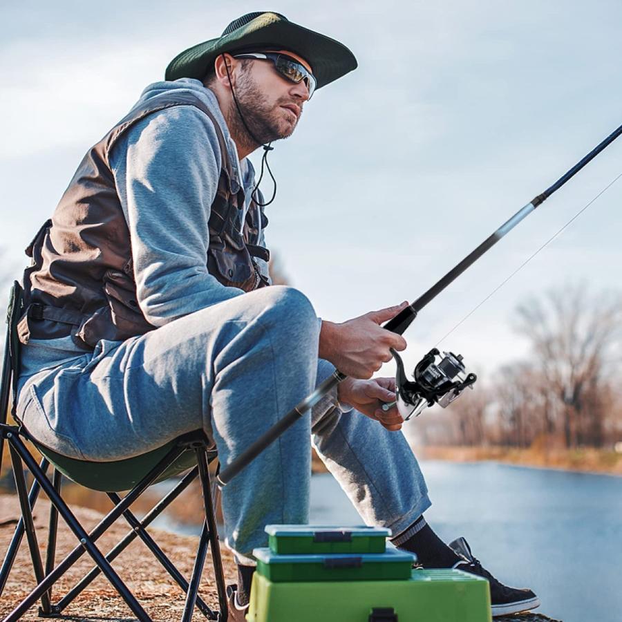 高価値 スピニング釣り竿とリールコンボ ポータブル伸縮ポール 8フィート 海水淡水釣り用 旅行 初心者用釣り道具セット ティーン用 若者 大人 キャリアバッグ付き その他ロッド 釣り竿