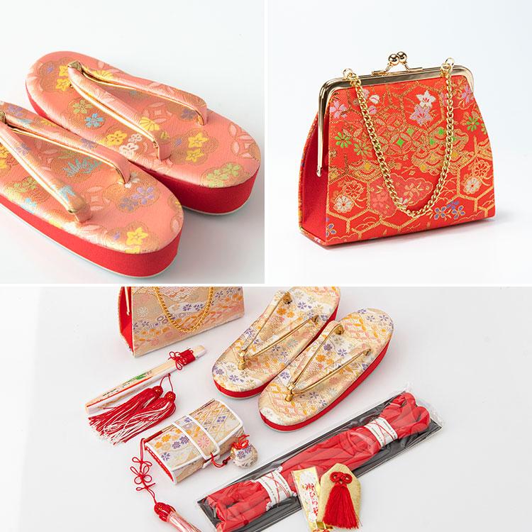 新品 七五三 七歳お祝い はこせこ 筥迫セット 金襴 ピンク 箱迫小物6点セット 箱せこセット 七五三 7歳 女の子 金襴生地の筥迫(はこせこ