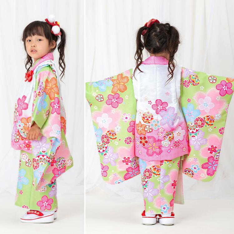 七五三 着物 3歳 被布セット 女の子8点フルセット 着付け