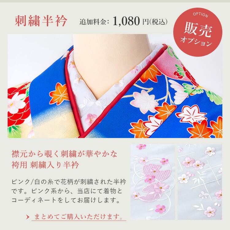 卒業式(高校/大学) 袴セット 6点フルセット 二尺袖(青地に牡丹と菊)+