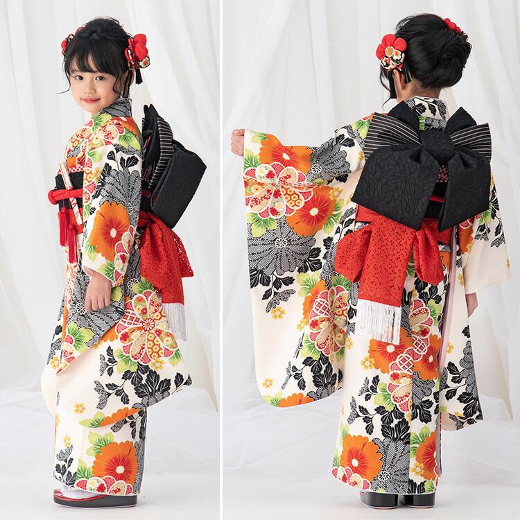 七五三 着物 7歳 四つ身セット(結び帯セット) 女の子 15点フル