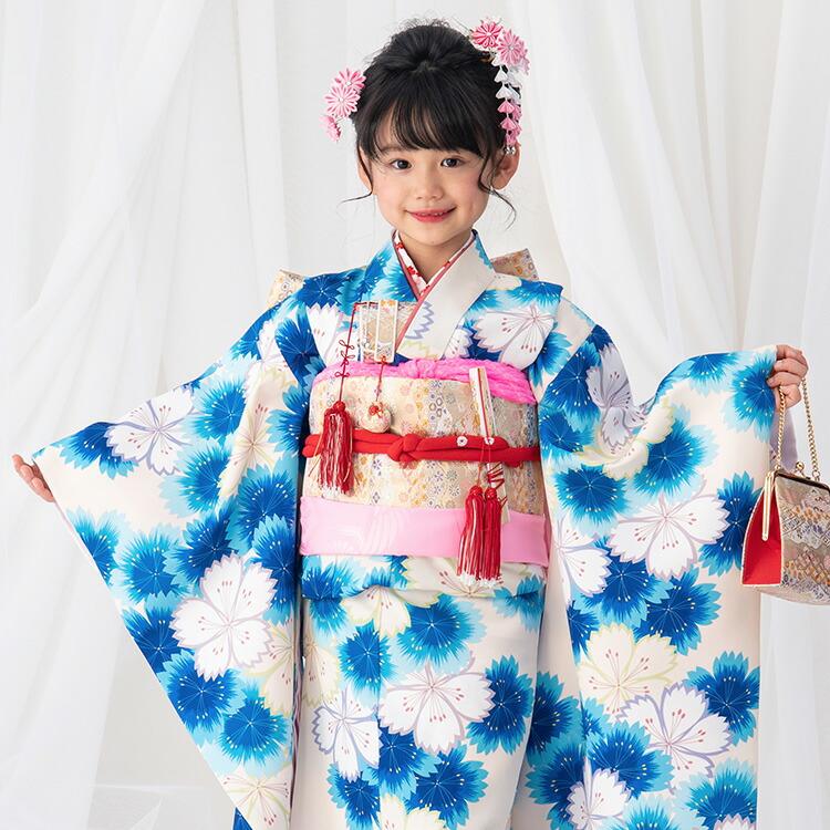 七五三 着物 7歳 四つ身セット(結び帯セット) 女の子 16点フルセット