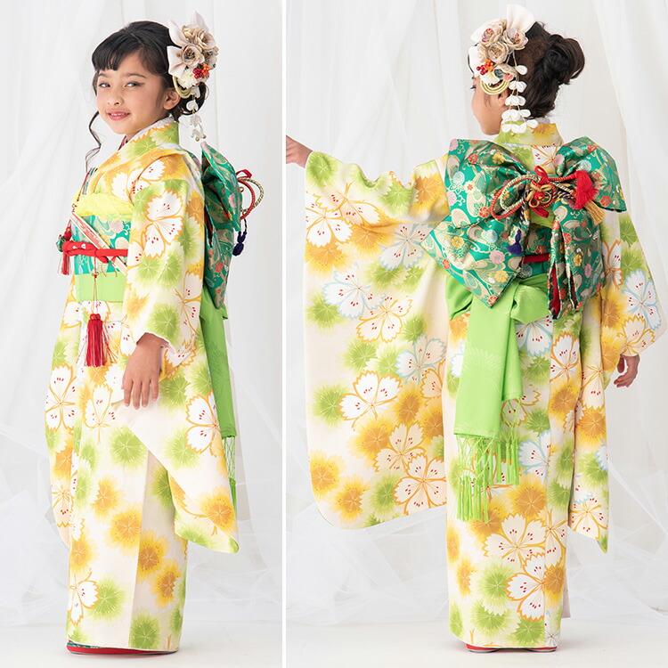 七五三 着物 7歳 四つ身セット(結び帯セット) 女の子 16点フル
