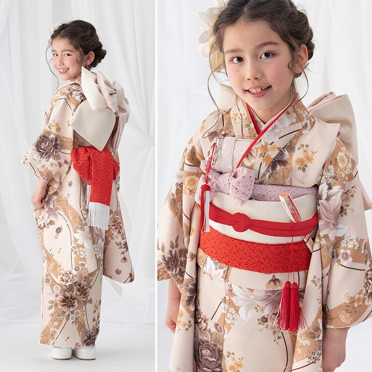 七五三 着物 7歳 四つ身セット(結び帯セット) 女の子 15点フル
