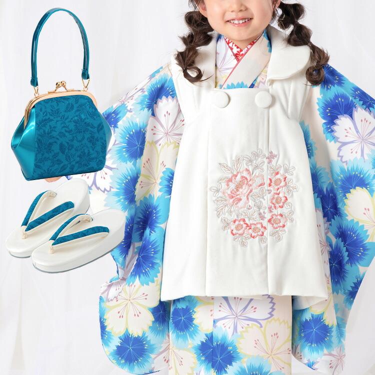 七五三 着物 3歳 被布セット 女の子6点フルセット 着付けマニュアル