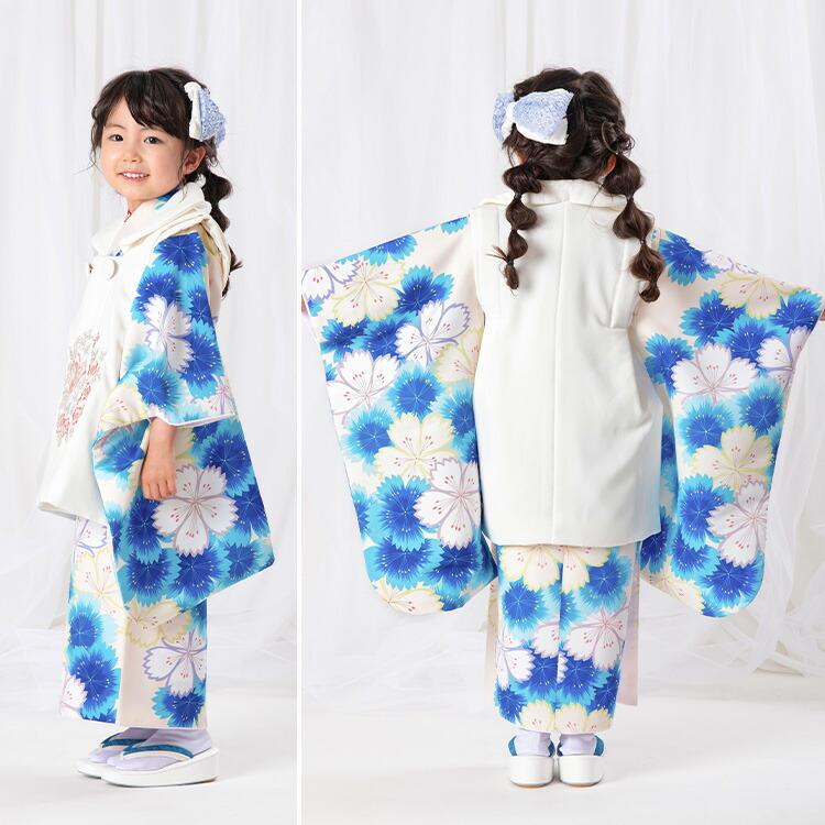 七五三 着物 3歳 被布セット 女の子6点フルセット 着付けマニュアル