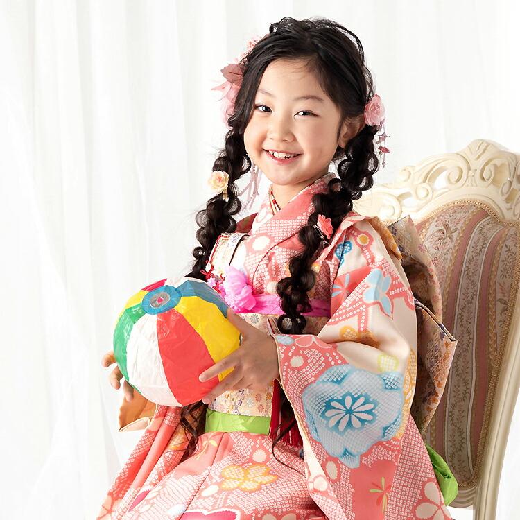 七五三 着物 7歳 四つ身セット(結び帯セット) 女の子 16点フルセット