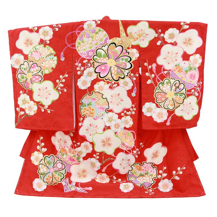 産着　お宮参り　高級　女の子　赤　花柄　長襦袢　未使用 産着 お宮参り 高級 女の子 赤 花柄 長襦袢 未使用 産着 お宮参り