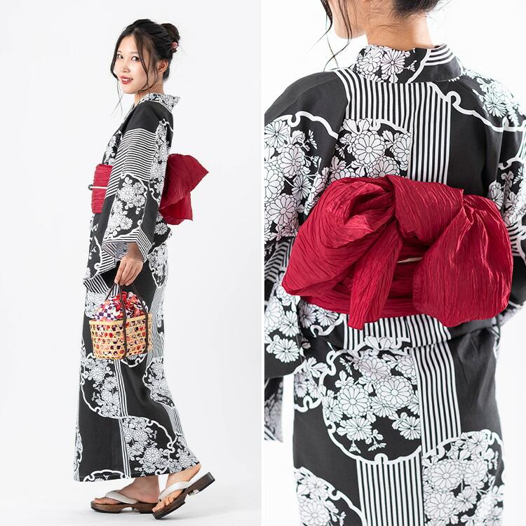 単品】女性用浴衣 レディース 雪輪文様 菊 綿生地 HYL : 京都みさやま