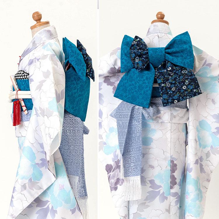 七五三　七歳　着物・結び帯フルセット 七五三 着物 7歳 四つ身セット(結び帯セット) 女の子 15点フルセット
