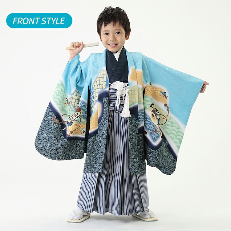七五三 着物 5歳 羽織袴セット 男の子 10点フルセット 着付け