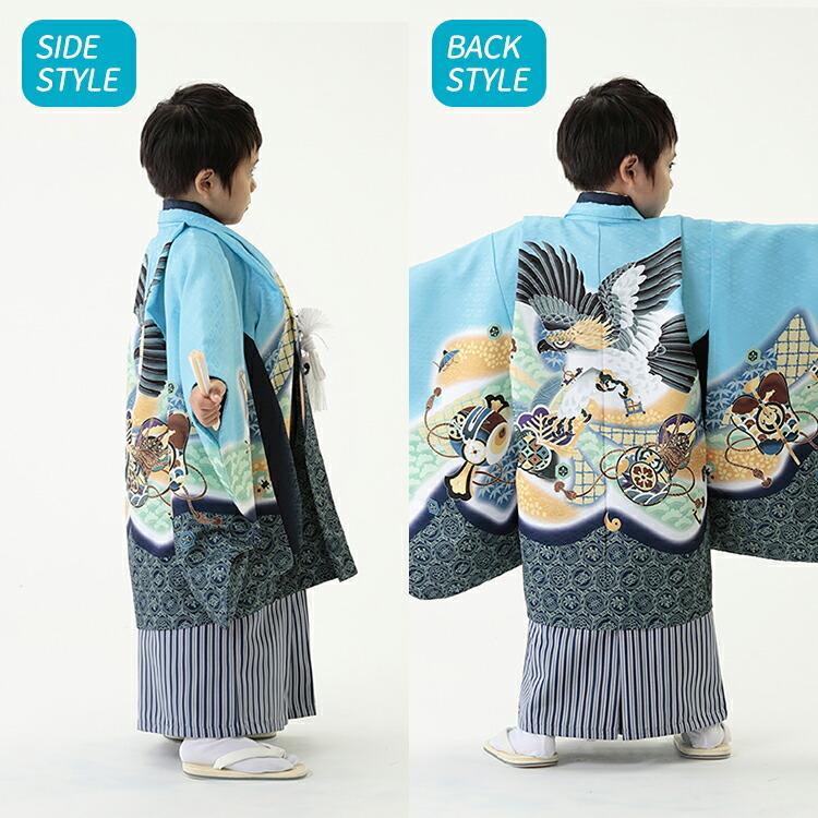 七五三 着物 5歳 羽織袴セット 男の子 10点フルセット 着付け