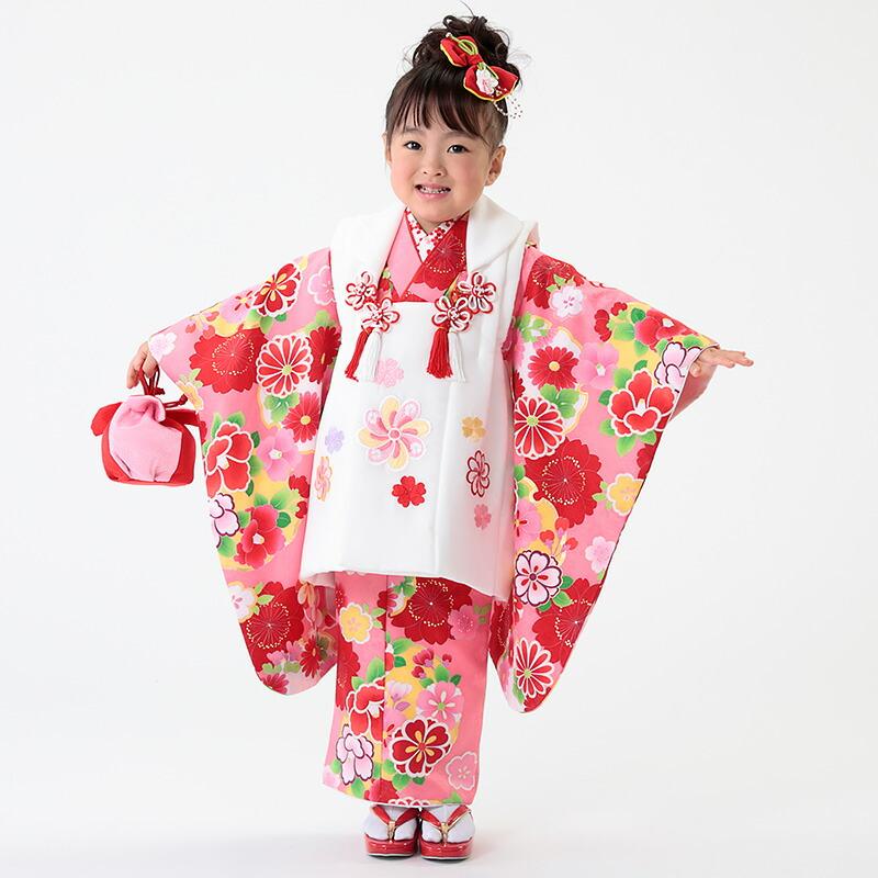 七五三 着物 3歳 被布セット 女の子7点フルセット 着付けマニュアル