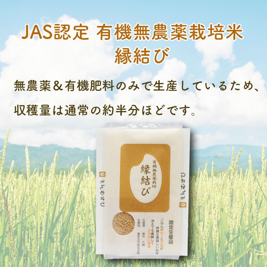 玄米　分づき米　有機無農薬栽培　会津産『縁結び』　　15kg_1