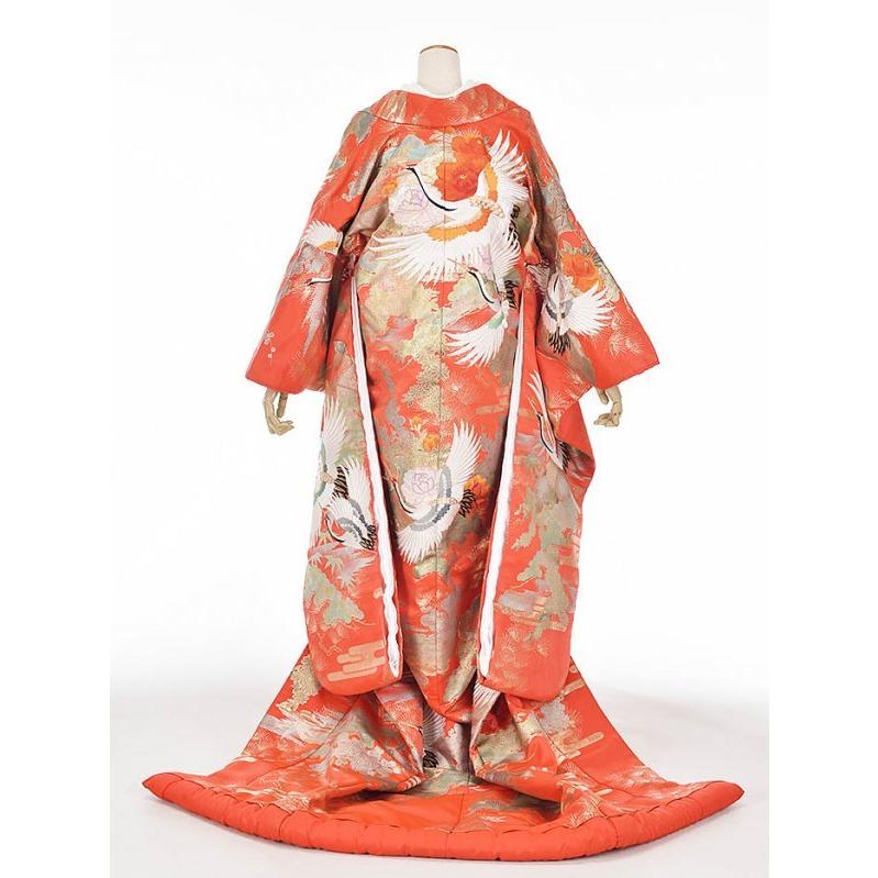 正絹　打掛 花嫁 正絹 色打掛レンタル 010006 森英恵 ピンク 紺 桜