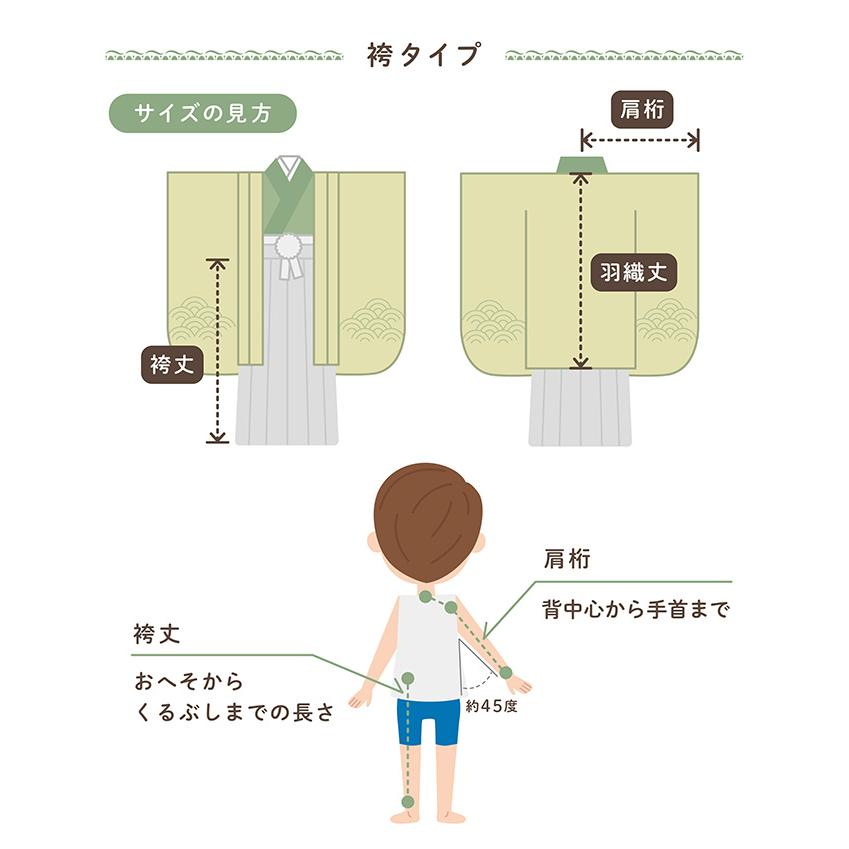 七五三 レンタル 緑裃 5歳男の子袴 5才男児 七五三セット 袴羽織セット 袴羽織 100cm~110cm 卒園式 子供着物  753 子供七五三 5歳児 フルセット 着物 送料無料｜kyonagomi｜12