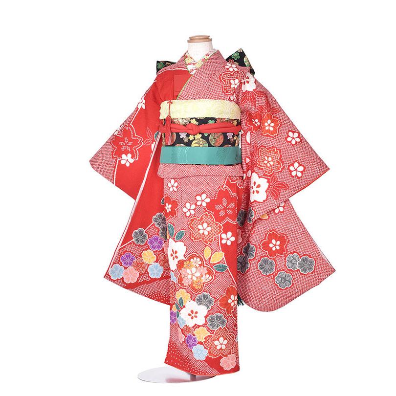 中古品 レンタル 753 七五三 レンタル 着物 7歳 フルセット 女の子 七歳 赤 着物 絞り柄 新品足袋プレゼント オンラインクーポン Www Pkiener Com