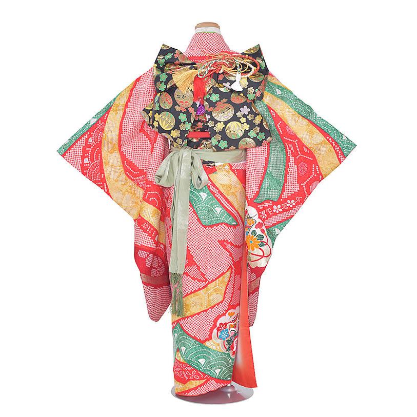 七五三 レンタル 七五三 着物 7歳 女の子 フルセット 絞り柄 7才