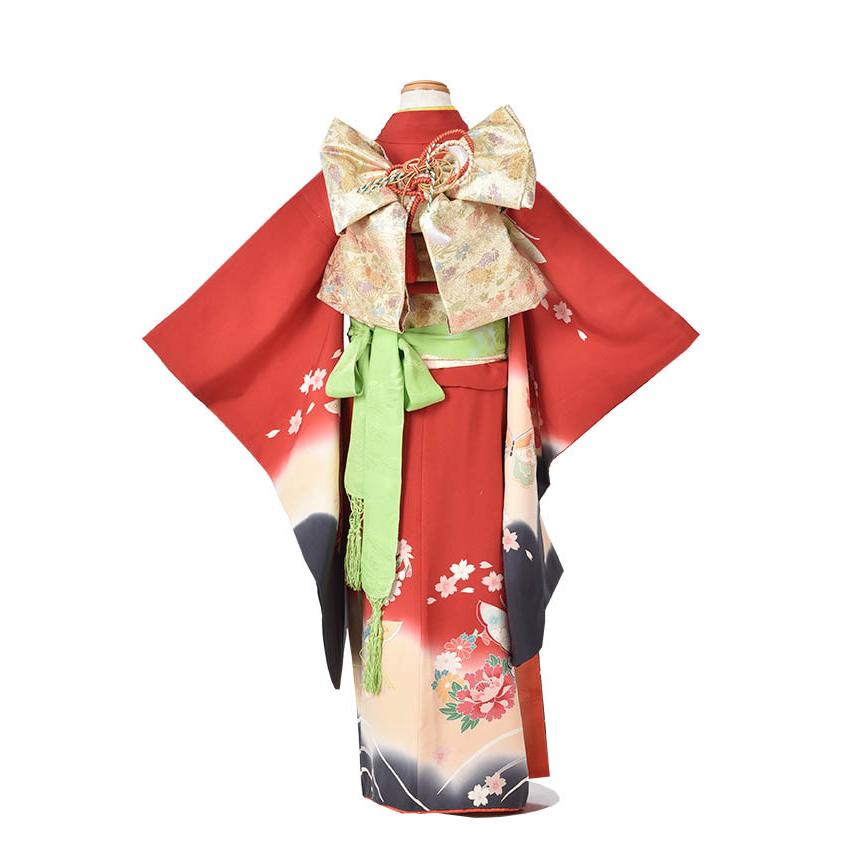 総絞り】七五三 3歳 7歳 着物・長襦袢 正絹 アンティーク 七五三 7歳