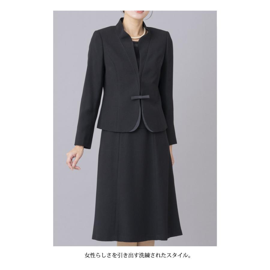 日本製 喪服 レディース ブラックフォーマル 礼服 女性 4点セット 葬儀 卒園式 卒業式 パンツ スーツ 前開き オールシーズン ミセス 40代 50代 60代 7t146の画像