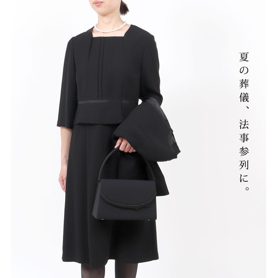 喪服 礼服 ブラックフォーマル レディース 大きいサイズ 30代 40代 50代 前開き ワンピース 夏 女性 葬儀 卒業式 黒 ママ スーツ 2点セット 安い t143の画像