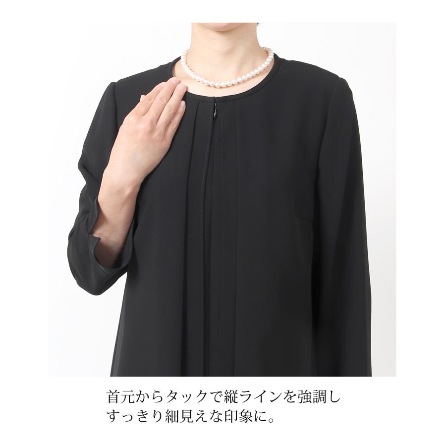 ブラックフォーマル 喪服 レディース 大きいサイズ ワンピース 前開き 礼服 女性 授乳対応 スーツ 30代 40代 50代 60代 ゆったり 体型カバー 274の画像