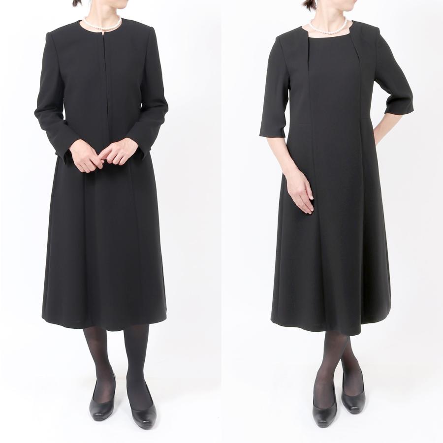喪服 レディース ブラックフォーマル 礼服 前開き ワンピース スーツ 2