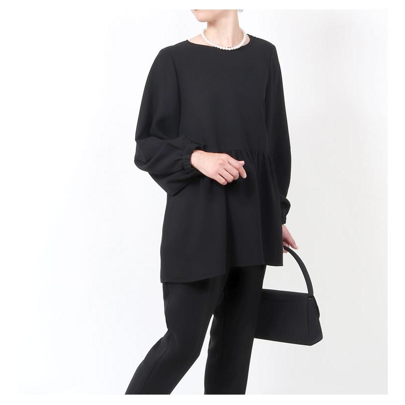 ブラックフォーマル レディース 喪服 パンツスーツ パンツ 女性 体型カバー 礼服 黒 2点セット 洗える 冠婚葬祭 スーツ 葬式 法事 卒業式 30代 40代 50代 T312の画像