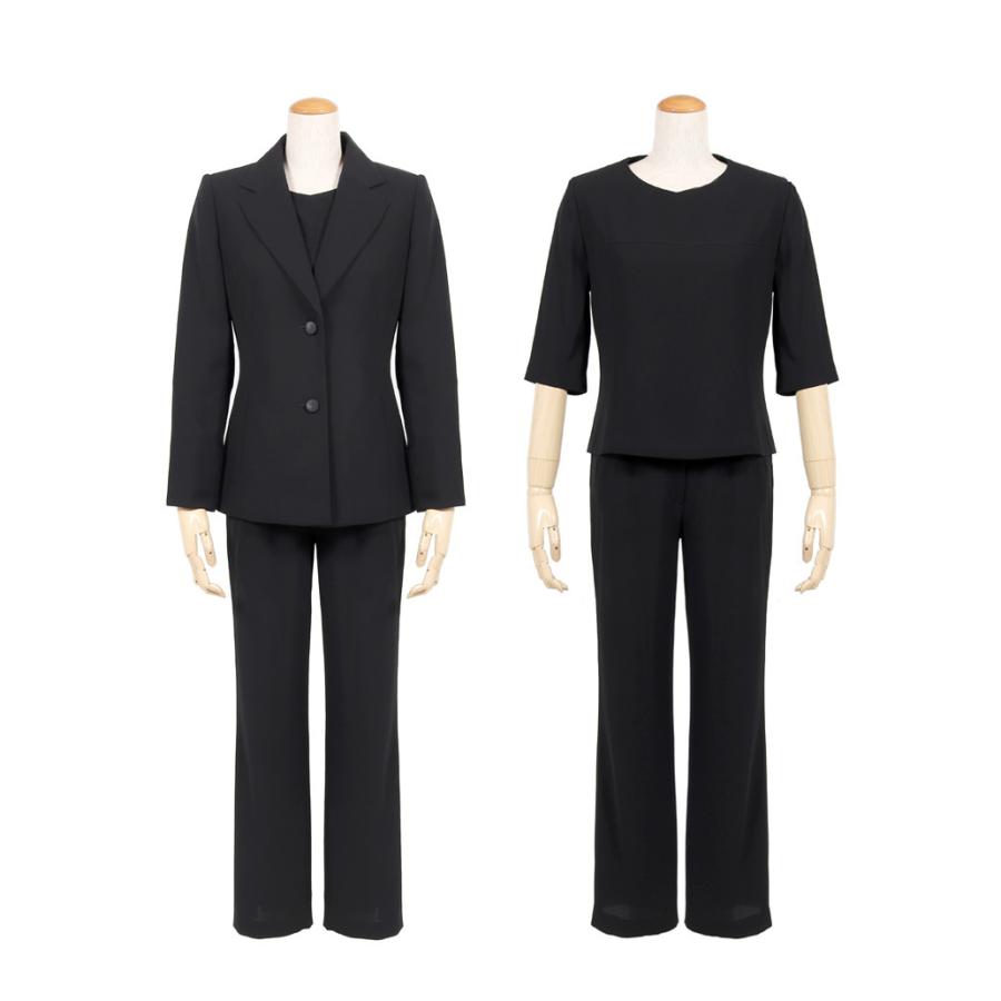 9号ブラックフォーマル レディース 喪服 パンツ 30代 40代 50代 女性 パンツスーツ 礼服 黒 冠婚葬祭 スーツ 葬式 法事 卒業式 T002|kyonenya|02