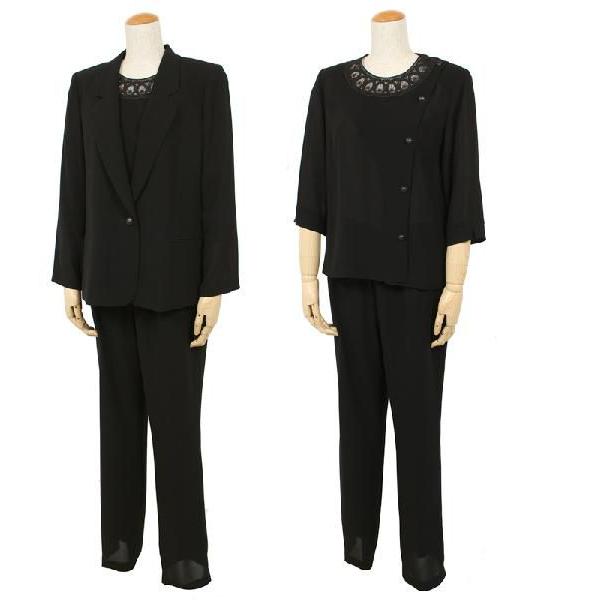 ブラックフォーマル 夏用 礼服 喪服 夏 スリーピース レディース 前開き 40代 50代 60代 パンツスーツ ジャケット ブラウス パンツ ミセス 国産 長袖 053 07t053 京都スタイル フォーマル 着物 通販 Yahoo ショッピング