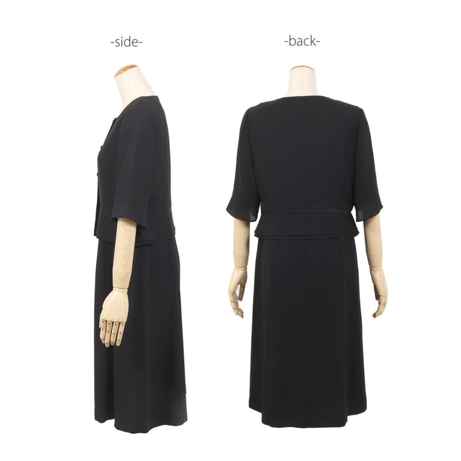 11号 喪服 レディース ブラックフォーマル 夏用 前開き ワンピース 30 