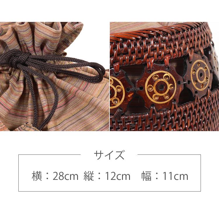 アタバッグ カゴバッグ 夏 バッグ 茶 ブラウン アタ 浴衣 籠バッグ