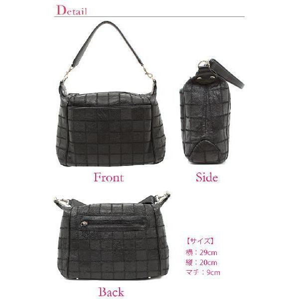 オーストリッチ バッグ パッチワーク 2WAY ショルダー 黒 オースト 