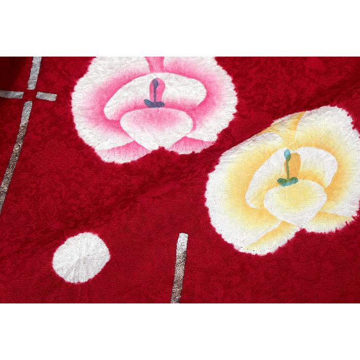 振袖 成人式 結婚式 卒業式 正絹 赤 レッド 仮仕立て シンプル 柄