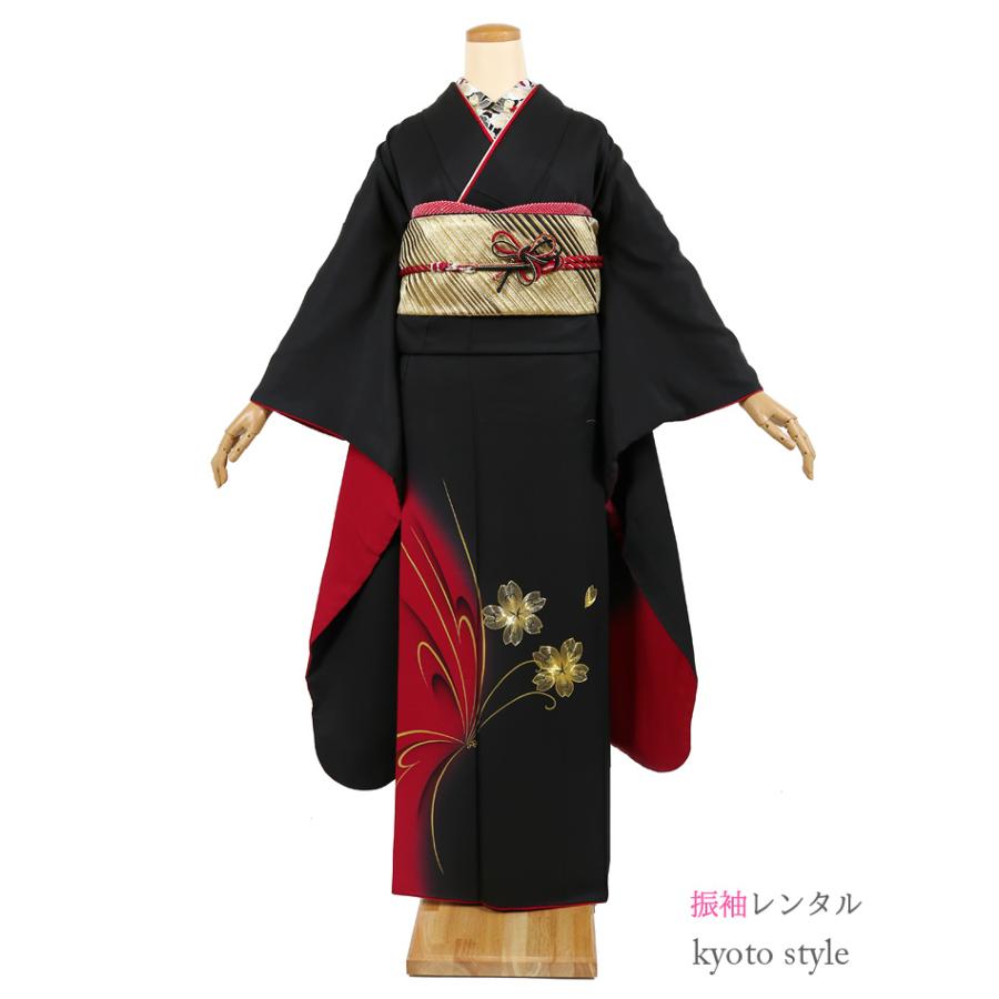 振袖 レンタル フルセット 18点 成人式 結婚式 パーティー 結納 お正月 振袖レンタル 貸衣裳 着物 レンタル 女性 レディース 黒 ブラック 718 718 京都スタイル フォーマル 着物 通販 Yahoo ショッピング