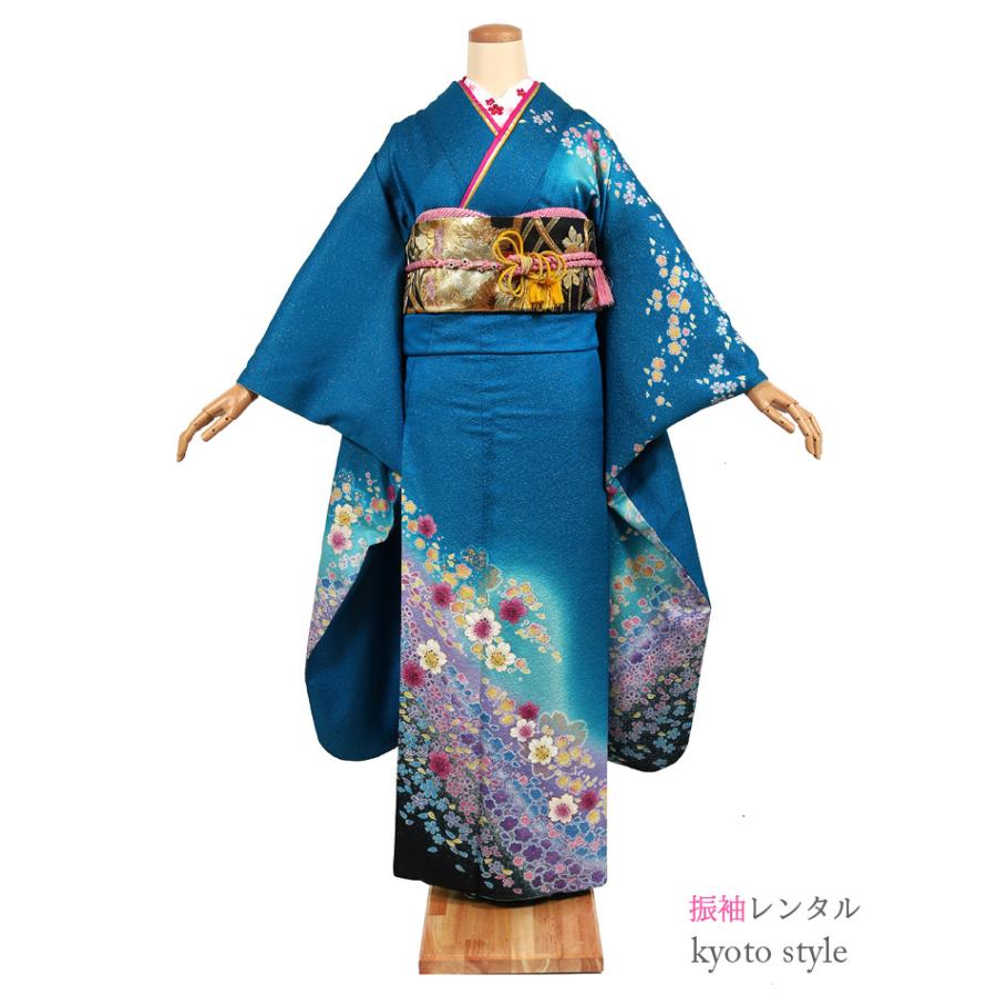 振袖 レンタル 成人式 セット 貸衣装 結婚式 卒業式 結納 きもの 振袖 着物 レンタル フルレンタル 青 ブルー クラシカル 737 737 京都スタイル フォーマル 着物 通販 Yahoo ショッピング