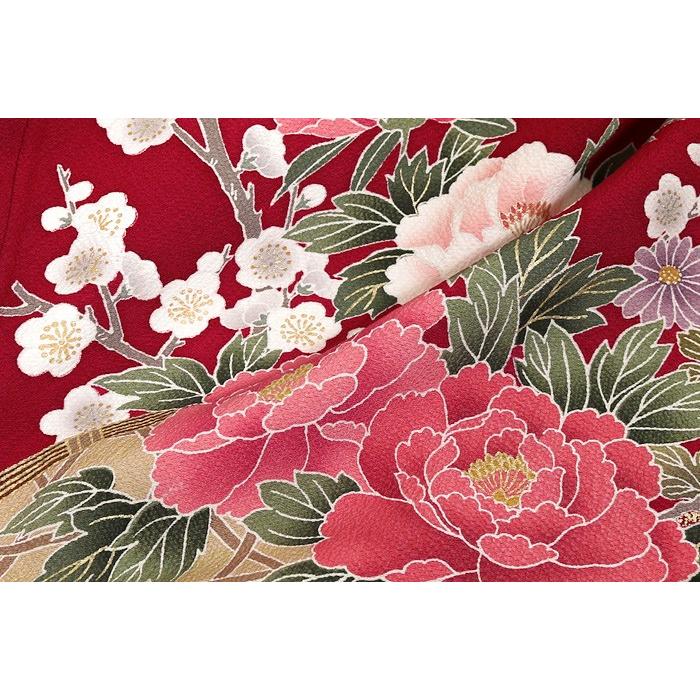 セール！お気軽に希望価格下さい！小柄な方向け！振袖フルセット サイズ S 赤 振袖 レンタル フルセット 赤 エンジ 柄少なめ シンプル 適応身長157cm