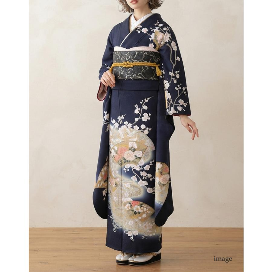 格安！！　振袖フルセット　11点　成人式　結婚式　前撮り　紺　ネイビー　美品 振袖レンタル 紺 ネイビー フルセット 成人式 結婚式 卒業式 振袖