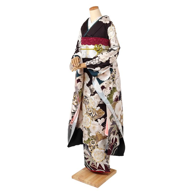 振袖レンタル 茶色 セミオーダー フルセット 成人式 結婚式 結納 卒業