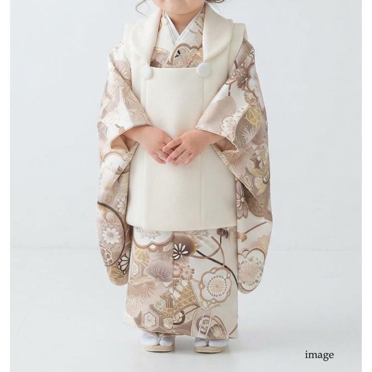七五三 着物 3歳 レンタル フルセット 女の子 被布セット 白 金 三歳