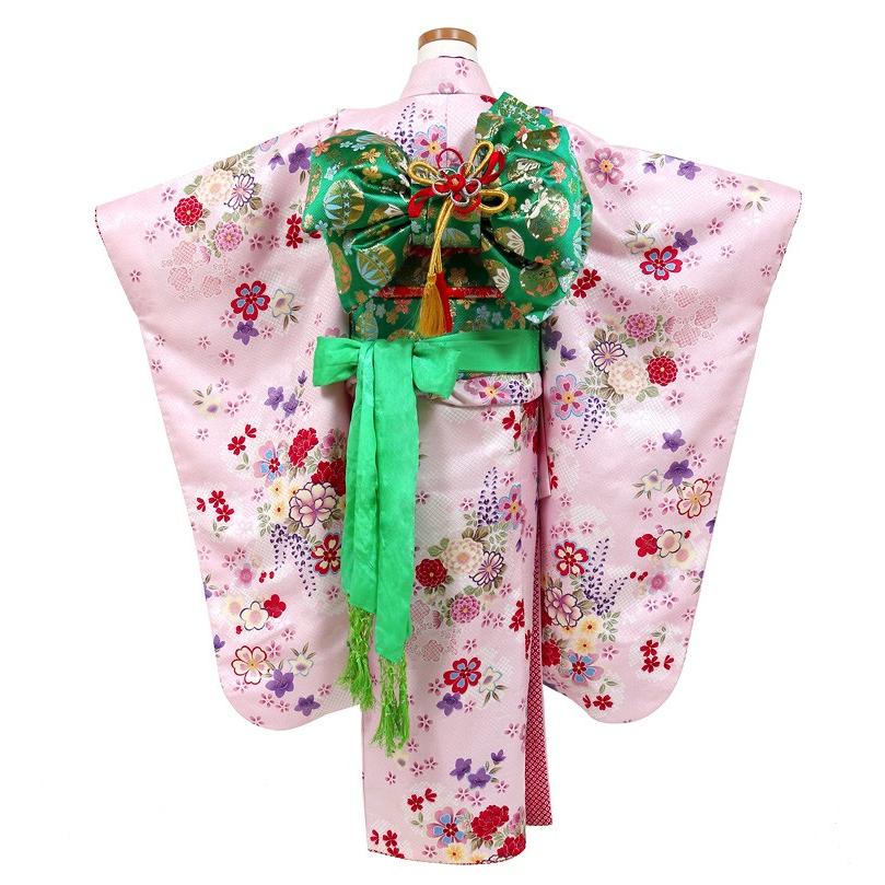 七五三 フルセット 女の子 120cm 七五三 着物レンタル 3歳 753 女の子 フルセット 被布 赤×白・ピンク