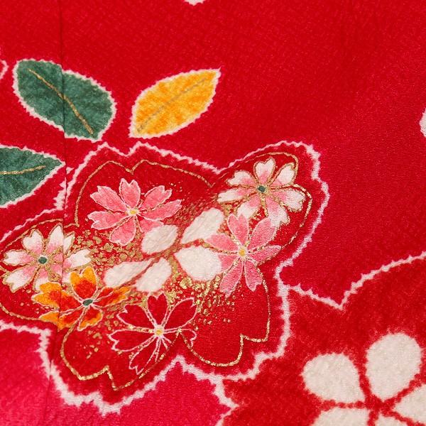 ひな祭り用赤色花柄衣装セット 七五三 着物 7歳 レンタル フルセット 女の子 箱迫セット 赤 レッド 七