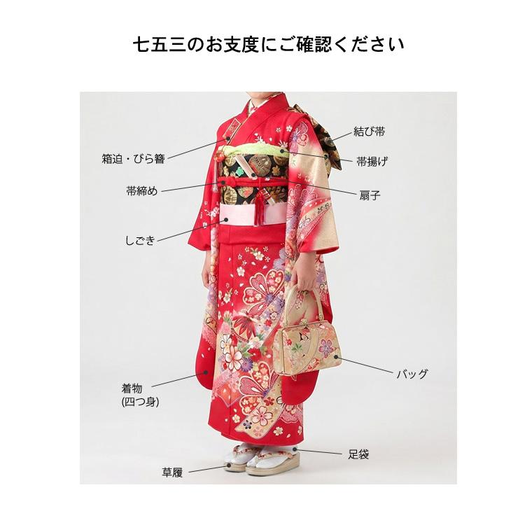 七五三 着物 7歳 レンタル フルセット 女の子 箱迫セット 着物レンタル