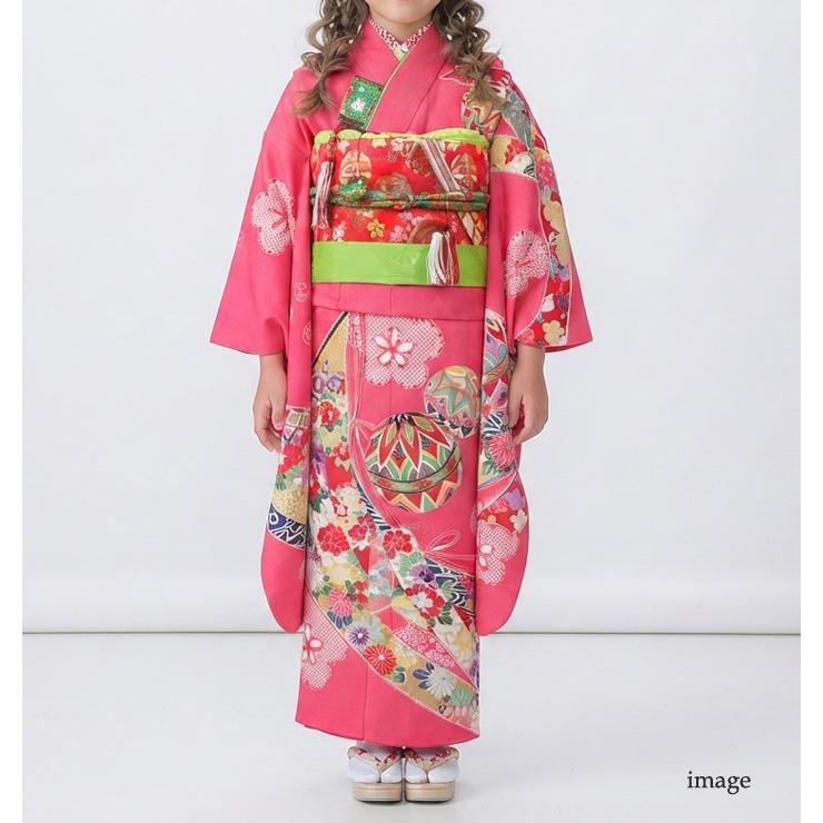 七五三 着物 フルセット 7歳 女の子 ピンク 花柄 アンティーク　レトロ　古典 七五三 着物 7歳 レンタル フルセット 女の子 箱迫セット 着物レンタル