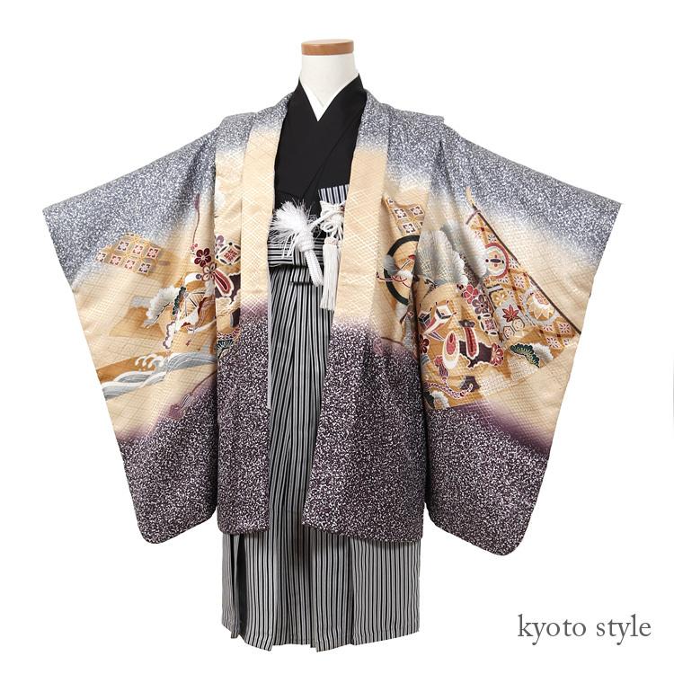 七五三 5歳 着物 レンタル フルセット 男の子 羽織 袴 鷹 753 五歳 卒