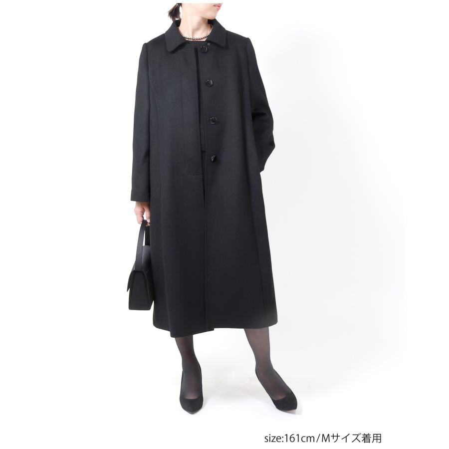 レディース　カシミヤコート　ブラック　　フォーマル　冠婚葬祭　11号　美品 カシミヤ混 フォーマルコート ブラックフォーマル コート ブラック