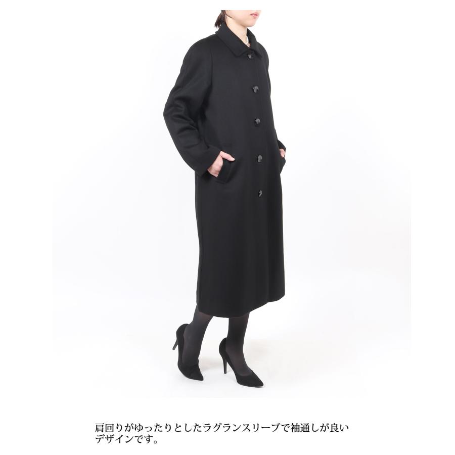 カシミヤ入り フォーマルコート レディース M L LL 黒 カシミヤ コート