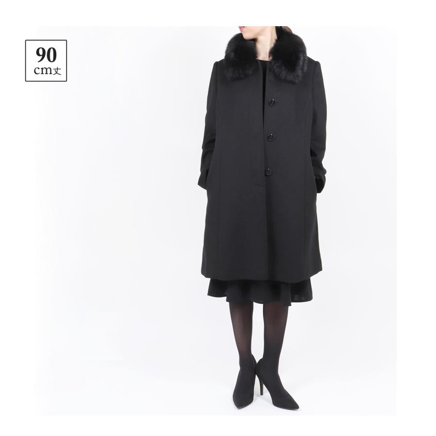 カシミヤ入り フォーマルコート レディース 女性 ファー付き 310