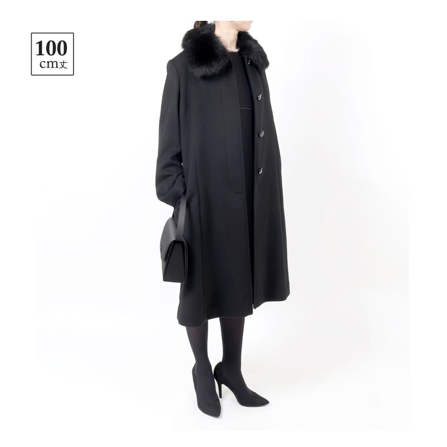 カシミヤ入り フォーマルコート レディース 女性 ファー付き 310